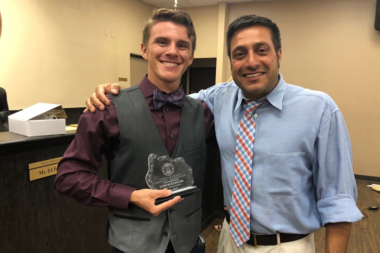 Loker Kestler Awarded for his service as Board 