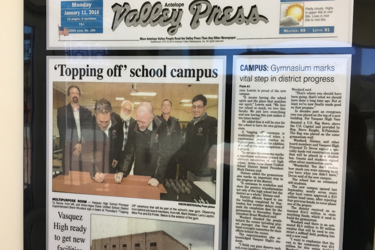 Vasquez High - New Gymnasium signing